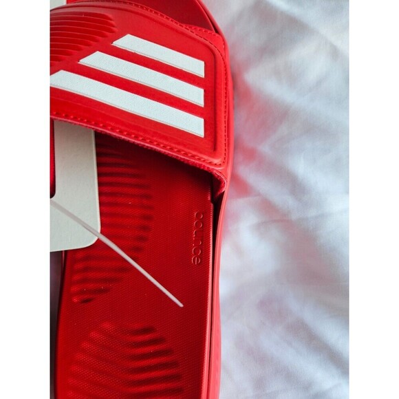 NWoB Adidas Alphabounce Slide 2.0 Sandals Slides Red White Stripes Men's 13 - Picture 2 of 7